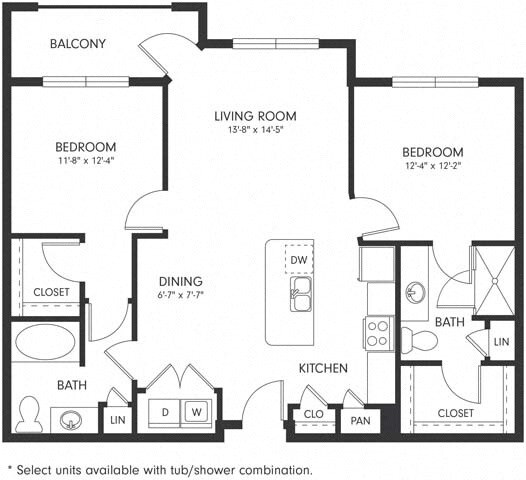 Two-Bedroom (B2) 3304 floor plan